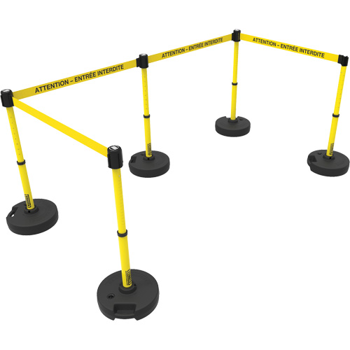 Plus Barrier Post Set, Plastic, 42" H, Yellow Tape, 15' Tape Length Oxford Builders Supplies Inc