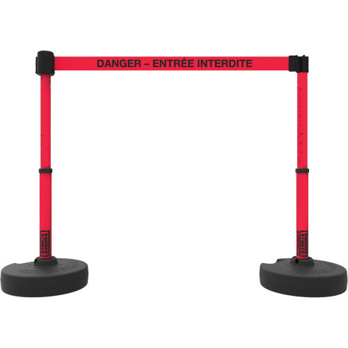 Plus Barrier Post Set, Plastic, 42" H, Red Tape, 15' Tape Length Oxford Builders Supplies Inc