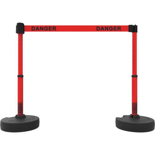 Plus Barrier Post Set, Plastic, 42" H, Red Tape, 15' Tape Length Oxford Builders Supplies Inc