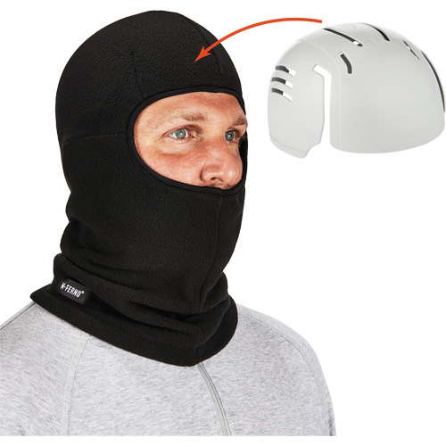 Passe-montagne avec fermeture &agrave; glissi&egrave;re et casque antichoc &agrave; ins&eacute;rer N-Ferno, Molleton/Polyester, Noir Oxford Builders Supplies Inc