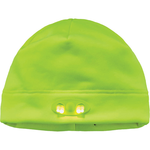 Bonnet N-Ferno &agrave; lumi&egrave;res DEL, Taille unique, Vert lime haute visibilit&eacute; Oxford Builders Supplies Inc
