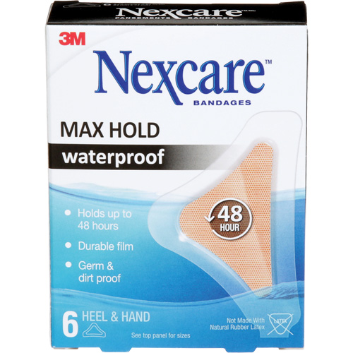 Pansements imperm&eacute;ables &agrave; tenue maximale Nexcare, Main/Talon, 3-1/2", Plastique, St&eacute;rile Oxford Builders Supplies Inc