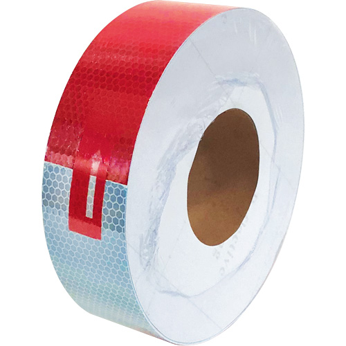 Ruban de marquage &agrave; grande visibilit&eacute;, 2" la x 150' lo, Rouge & blanc Oxford Builders Supplies Inc