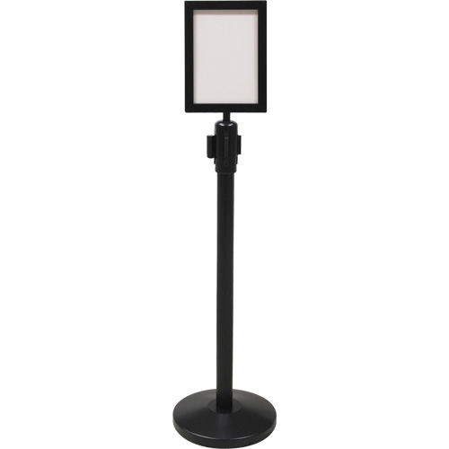 Cadre d'enseigne pour poteau de barri&egrave;re pour le contr&ocirc;le des foules, Noir Oxford Builders Supplies Inc