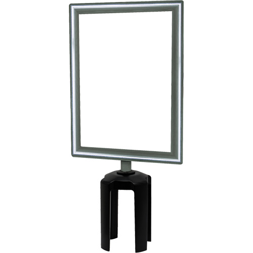 Heavy-Duty Vertical Sign Holder with Tensabarrier&reg; Post Adapter, Polished Chrome Oxford Builders Supplies Inc