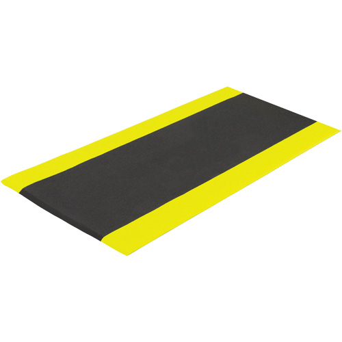 Airsoft Anti-Fatigue Mat, Pebbled, 3' x 5' x 3/8", Black/Yellow, PVC Sponge Oxford Builders Supplies Inc