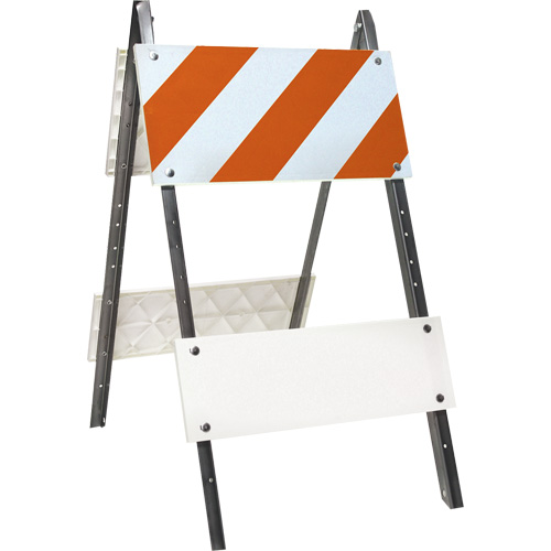 Barricade prismatique, Repliable, 24" lo x 45" h, Orange/Blanc Oxford Builders Supplies Inc