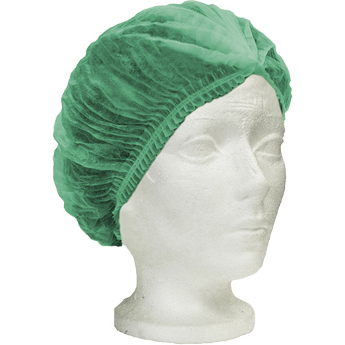 Ronco Care Pleated Bouffant Cap, Polypropylene, 21", Green Oxford Builders Supplies Inc