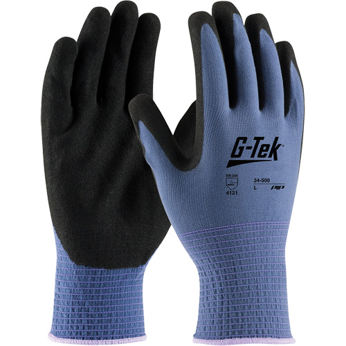 Gants enduits G-Tek GP, Petit, R&ecirc;vetement Nitrile, Calibre 13, Enveloppe en Nylon Oxford Builders Supplies Inc