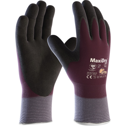 ATG MaxiDry&reg; Zero Coated Gloves with Thermal Lining, Small, Foam Nitrile Coating, 15 Gauge, Nylon/Spandex Shell Oxford Builders Supplies Inc