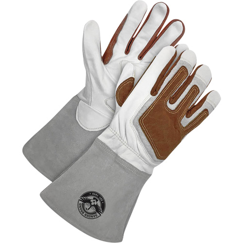 Gants de soudage &agrave; l'arc TIG Gander Brand avec renfort thermique, Cuir fleur de ch&egrave;vre, Taille Petit Oxford Builders Supplies Inc