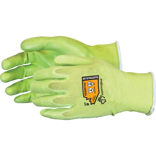 Gants &agrave; haute visibilit&eacute; en fibre de filament composite r&eacute;sistants aux coupures, Taille 5, Calibre 18, Rev&ecirc;tement Mousse de nitrile, Enveloppe en TenActiv, ANSI/ISEA 105 niveau 4 Oxford Builders Supplies Inc