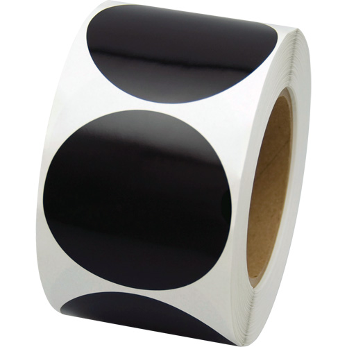 Pastilles de marquage color&eacute;es, Cercle, 3" lo x 3" la, Noir, Vinyle Oxford Builders Supplies Inc