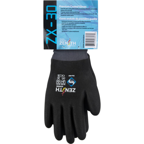 ZX-30° Premium Coated Gloves, Large, Foam PVC Coating, 15 Gauge, Nylon Shell Oxford Builders Supplies Inc