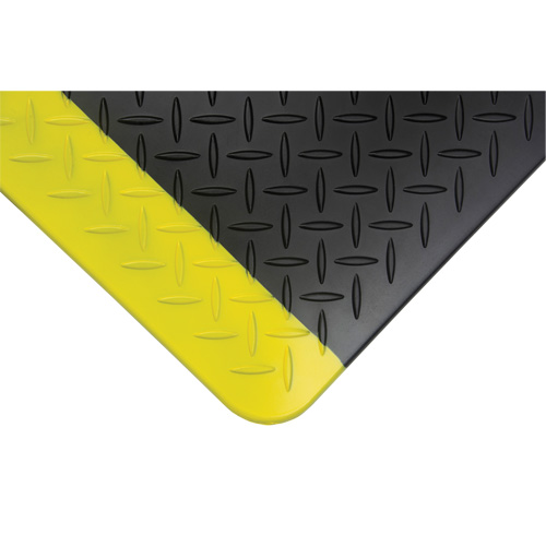 Tapis antifatigue, Losange, 1-2/3' x 3-1/4' x 3/4", Noir/Jaune, Polyur&eacute;thane Oxford Builders Supplies Inc