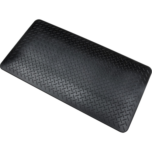 Tapis antifatigue, Losange, 1-2/3' x 3-1/4' x 3/4", Noir, Polyur&eacute;thane Oxford Builders Supplies Inc