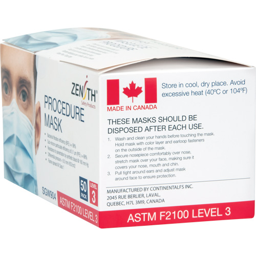 Disposable Procedure Face Masks, ASTM F2100 Level 3, Class 1 Oxford Builders Supplies Inc