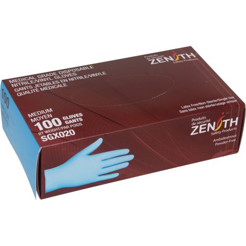 Tactile Medical-Grade Disposable Gloves, Small, Nitrile/Vinyl, 4.5-mil, Powder-Free, Blue, Class 2 Oxford Builders Supplies Inc