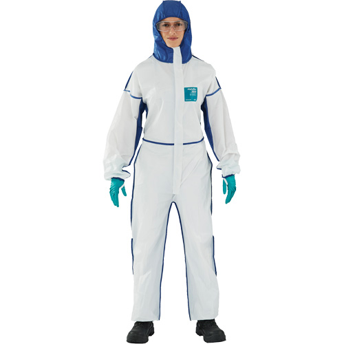 AlphaTec 1800 Comfort 3-Piece Coveralls, Large, Blue/White, Microporous/SMS Oxford Builders Supplies Inc