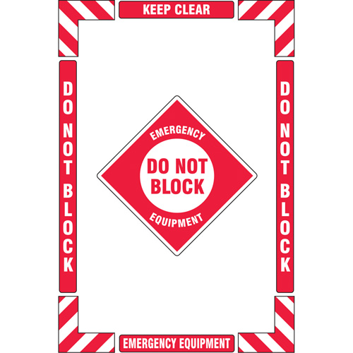Trousse de marquage du sol ?Emergency Equipment? (&eacute;quipement durgence), Adh&eacute;sif, Anglais avec pictogramme Oxford Builders Supplies Inc