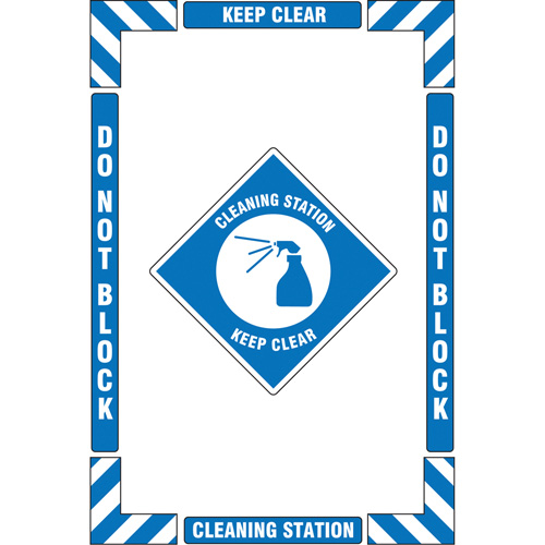 "Cleaning Station" Floor Marking Kit, Adhesive, English with Pictogram Oxford Builders Supplies Inc