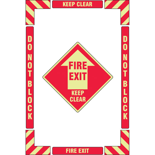 Trousse de marquage du sol ?Fire Exit? (sortie de secours), Adh&eacute;sif, Anglais avec pictogramme Oxford Builders Supplies Inc