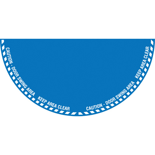 "Caution" Half Circle Swing Door Floor Sign, Adhesive, English with Pictogram Oxford Builders Supplies Inc