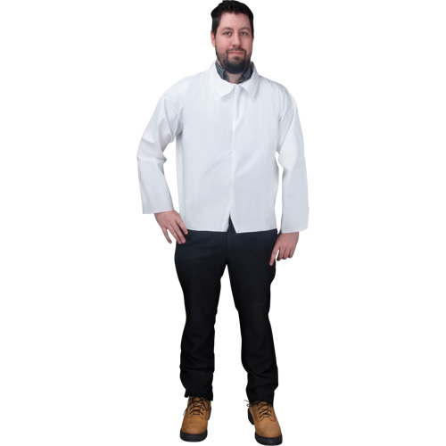Disposable Shirt, Microporous, Small, White Oxford Builders Supplies Inc