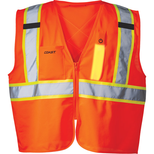 Veste de s&eacute;curit&eacute; SV350 X-Back avec lampe, Orange haute visibilit&eacute;, Petit, Polyester Oxford Builders Supplies Inc