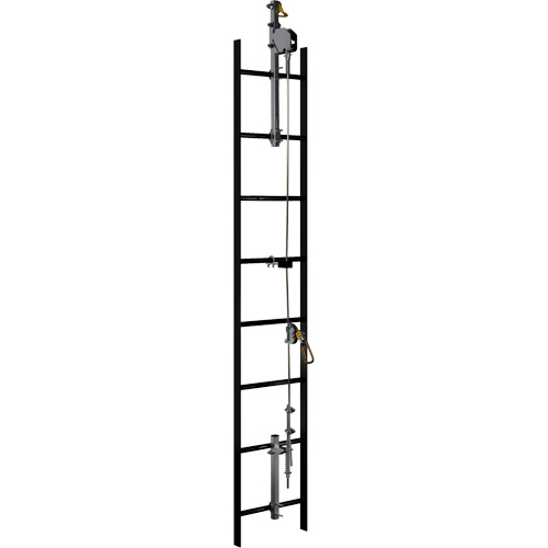 Syst&egrave;me de s&eacute;curit&eacute; vertical &agrave; c&acirc;ble 20' Lad-Saf, Acier galvanis&eacute; Oxford Builders Supplies Inc