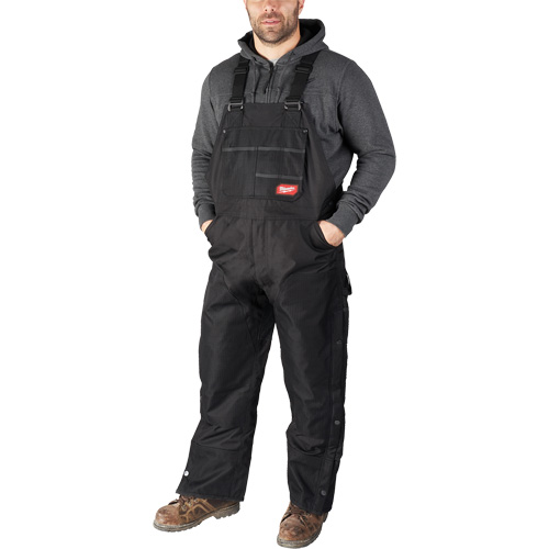 GridIron Regular Length Zip-To-Thigh Bib Overall, Men's, Large, Black Oxford Builders Supplies Inc