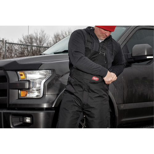 GridIron Regular Length Zip-To-Thigh Bib Overall, Men's, Large, Black Oxford Builders Supplies Inc
