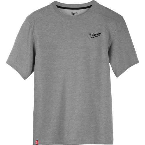 Hybrid Work Tee Shirt, Men's, Small, Grey Oxford Builders Supplies Inc