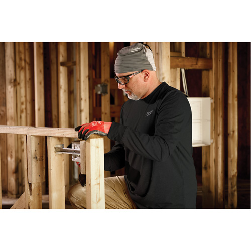 Hybrid Work Tee Shirt, Men's, Small, Black Oxford Builders Supplies Inc