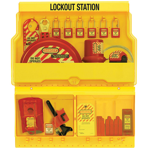 Standard Valve & Electrical Deluxe Lockout Station, Thermoplastic Padlocks, 32 Padlock Capacity, Padlocks Included Oxford Builders Supplies Inc