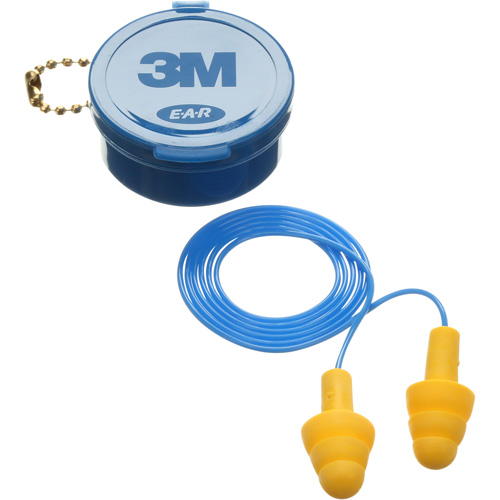 E-A-R Ultrafit Premolded Earplugs, Corded, Pair - Plastic Case, 25 dB NRR, One-Size Oxford Builders Supplies Inc