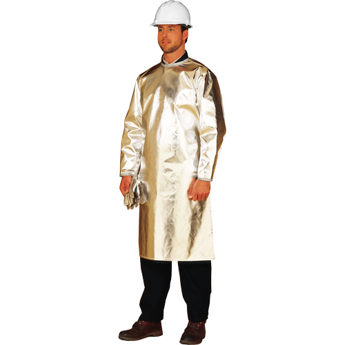 Long tablier/sarrau de protection thermique ALM 300, 48" lo, Fibre de verre aluminis&eacute;e Oxford Builders Supplies Inc