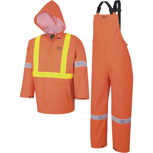 R85 Element FR FR 3-Piece Safety Rain Suit, Small, High Visibility Orange Oxford Builders Supplies Inc