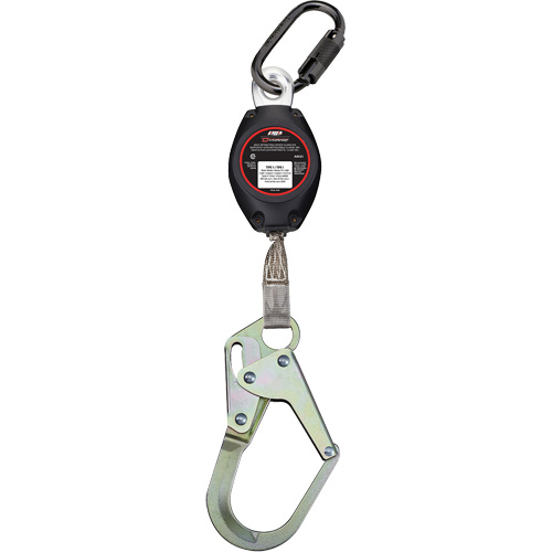 Cordage de s&eacute;curit&eacute; autor&eacute;tractable avec mousqueton moyen Dynamic, 7', Polyester, Pivotant Oxford Builders Supplies Inc