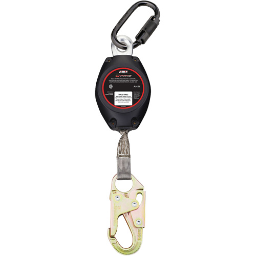Dynamic Small Snap Hook Self-Retracting Lifeline, 11', Polyester, Swivel Oxford Builders Supplies Inc