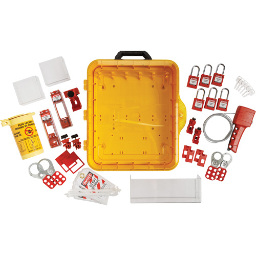 Electrical Lockout Station with Keyed Different Nylon Safety Lockout Padlocks, Plastic Padlocks, 60 Padlock Capacity, Padlocks Included Oxford Builders Supplies Inc