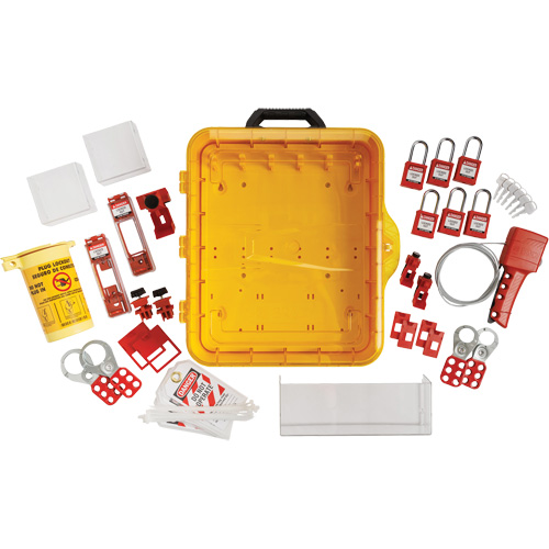 Electrical Lockout Station with Keyed Alike Nylon Safety Lockout Padlocks, Plastic Padlocks, 55 Padlock Capacity, Padlocks Included Oxford Builders Supplies Inc