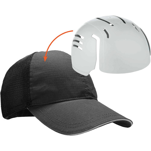 Skullerz 8946 Standard Baseball Cap with Bump Cap Insert, Black Oxford Builders Supplies Inc