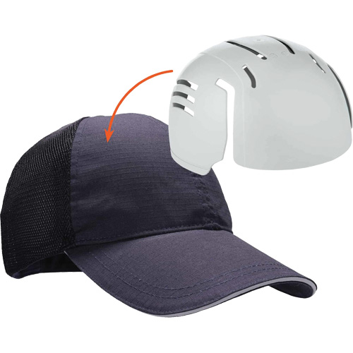 Skullerz 8946 Standard Baseball Cap with Bump Cap Insert, Navy Blue Oxford Builders Supplies Inc