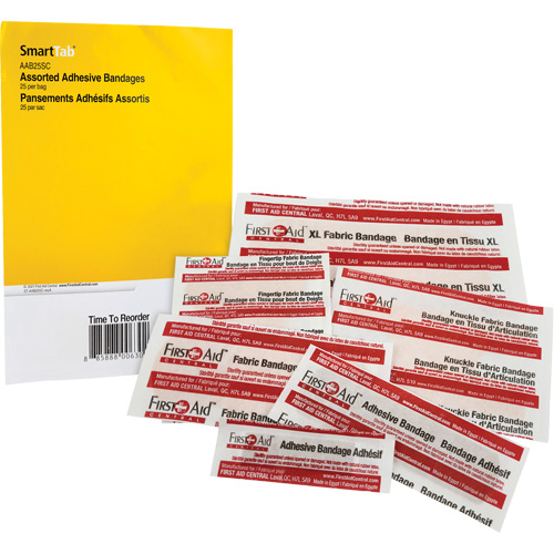 Recharge de bandages adh&eacute;sifs SmartCompliance, Assorti, Tissu/Plastique, Non st&eacute;rile Oxford Builders Supplies Inc