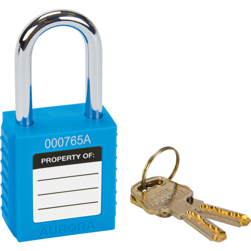 Verrouillage pour les consignations, Cadenas de s&eacute;curit&eacute;, Cl&eacute;s diff&eacute;rentes, Thermoplastique, Largeur de 1-1/2" Oxford Builders Supplies Inc