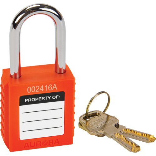 Verrouillage pour les consignations, Cadenas de s&eacute;curit&eacute;, Cl&eacute;s diff&eacute;rentes, Thermoplastique, Largeur de 1-1/2" Oxford Builders Supplies Inc