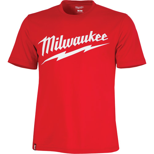 Heavy-Duty Short-Sleeved T-Shirt with Milwaukee&reg; Logo, Men's, Small, Red Oxford Builders Supplies Inc
