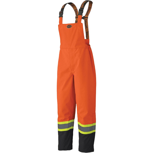 5404 Salopettes imperm&eacute;ables 300D Trilobal antid&eacute;chirure, Polyester, Petit, Noir/Orange haute visibilit&eacute; Oxford Builders Supplies Inc