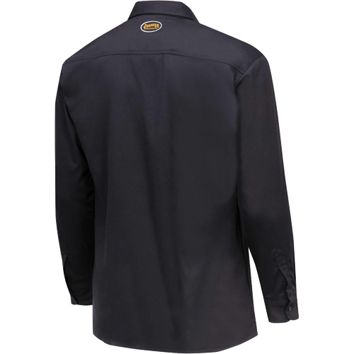 7742 FR-Tech&reg; Flame-Resistant Safety Shirt, Small, Navy Blue Oxford Builders Supplies Inc
